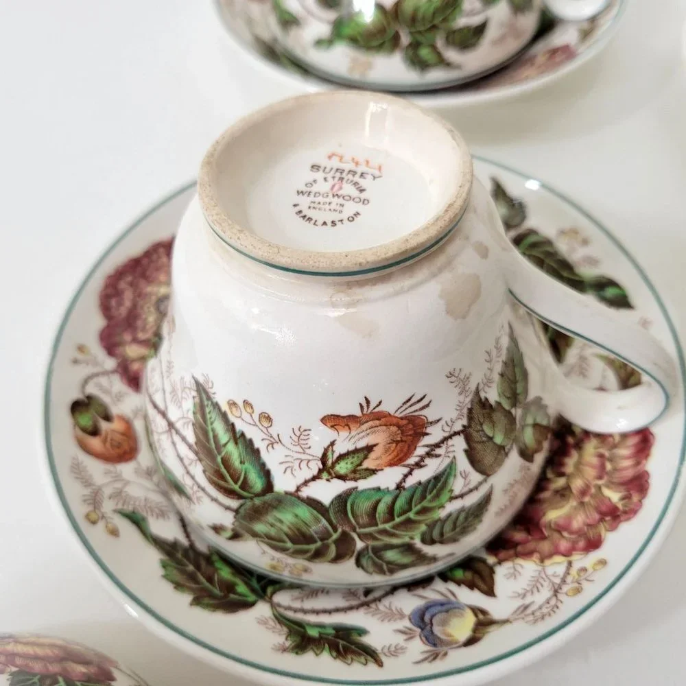 Wedgewood Surrey of Etruria Cups and Saucers Eight Sets - Picture 10 of 13